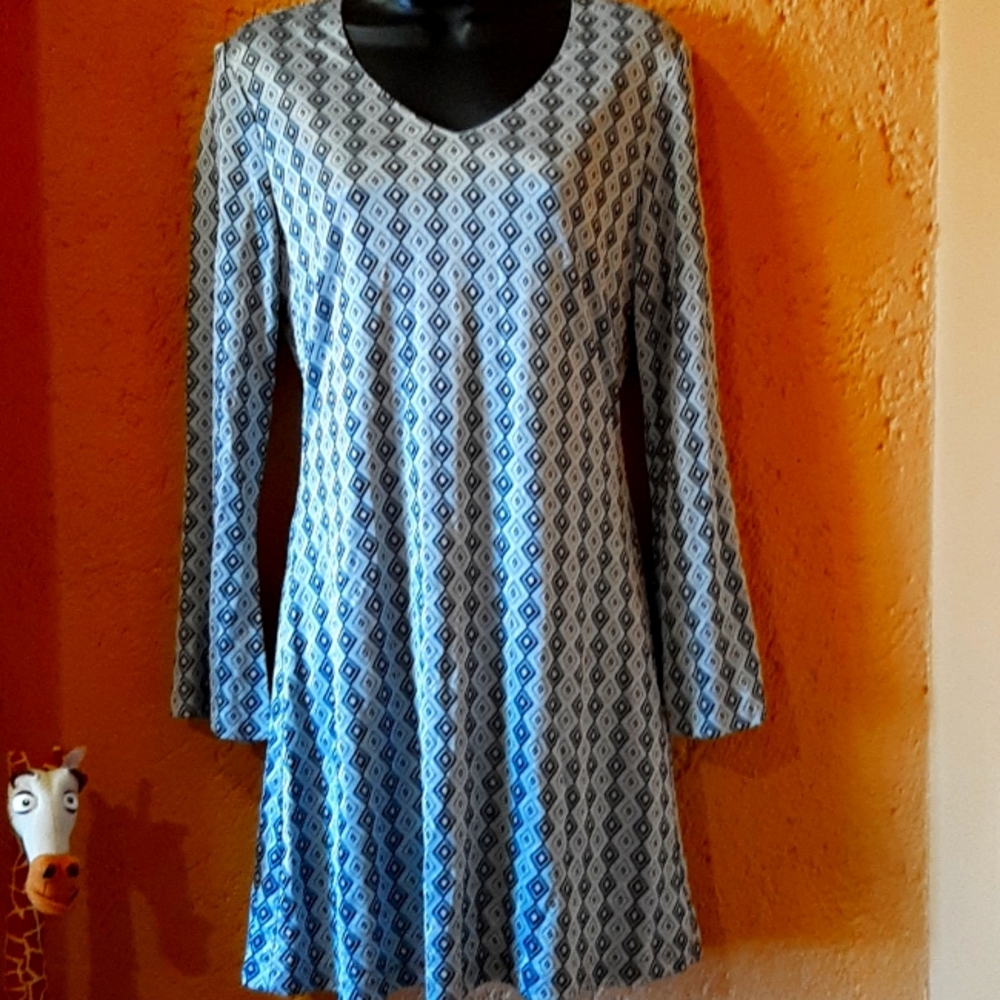 Express Tricot mini dress size S in blue and grey.